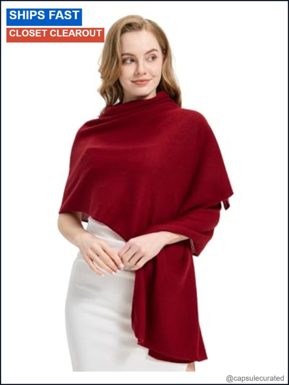 100% Cashmere Shawl Wrap Lightweight Travel Scarf Gift Box